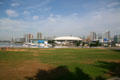 Vancouver skyline from false creek & Telus World of Science. Vancouver, BC.