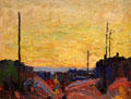 Burned over Land painting on board by Tom Thomson at McMichael Gallery. Kleinburg, ON.