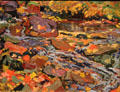 Leaves in the Brook painting on board by J.E.H. Macdonald at McMichael Gallery. Kleinburg, ON.