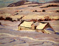 St Tite de Caps painting on board by A.Y. Jackson at McMichael Gallery. Kleinburg, ON.