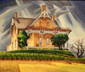 Ontario Farmhouse painting by Carl Schaefer at National Gallery of Canada. Ottawa, ON.