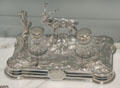 Silver & crystal inkstand with elk figure by Robert Hendery for Savage & Lyman at National Gallery of Canada. Ottawa, ON.