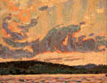 Morning painting on board by Tom Thompson at Tom Thompson Art Gallery. Owen Sound, ON.