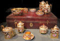 Porcelain tea & coffee service in original case by Vienna State Porcelain Manuf., Austria at Gardiner Museum. Toronto, ON.
