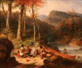 Caughnawaga Indian Encampment painting by Cornelius Krieghoff at Royal Ontario Museum. Toronto, ON.