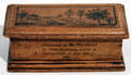 Maple box made by John Anderson while a prisoner at Fort Henry after the Upper Canada Rebellion at Royal Ontario Museum. Toronto, ON.