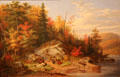 Huron Hunters Camping at the Big Rock of Lake Lagon painting by Cornelius Krieghoff at Art Gallery of Ontario. Toronto, ON.