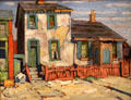 In the Ward, Toronto painting on board by Lawren Harris at Art Gallery of Ontario. Toronto, ON.