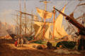 Evening on Wharf, Montreal Harbor painting by Henry Sandhams at Montreal Museum of Fine Arts. Montreal, QC.
