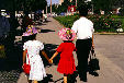 Children in fancy dresses in Beijing. China.