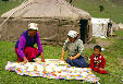 Making bread in Uighur village near Urumqi. China.