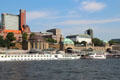 Buildings at St Pauli Pier area. Hamburg, Germany.