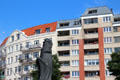 Residences above St Pauli Pier area. Hamburg, Germany.