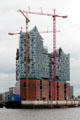 Elbphilharmonie concert hall on Grasbrook Peninsula of Elbe River in HafenCity. Hamburg, Germany.