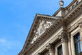 Pediment of Bayerische Staatsbank building on Kardinal-Faulhaber-Straße. Munich, Germany.