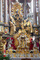 Detail of High altar of St Peter by Stuber & Egid Qurin Asam at Peterskirche. Munich, Germany.
