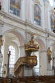 Pulpit at Peterskirche. Munich, Germany.