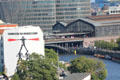 Berlin Friedrichstraße rail station from top of German Bundestag. Berlin, Germany.
