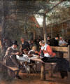 Tavern garden painting by Jan Steen at Berlin Gemaldegalerie. Berlin, Germany.