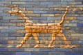 Mythical mushkhushshu dragon detail of Ishtar Gate at Pergamon Museum. Berlin, Germany