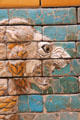 Detail head of Babylon Processional Way lion at Pergamon Museum. Berlin, Germany