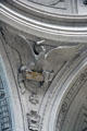German eagle with fearless and persistent message under dome at Bode Museum. Berlin, Germany.