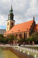 St. Mary's Church over plaza fountain. Berlin, Germany
