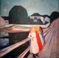 Four Girls on Bridge painting by Edvard Munch at Wallraf-Richartz Museum. Köln, Germany.