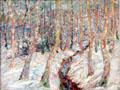Birch in Snow painting by Emil Nolde at Hamburg Fine Arts Museum. Hamburg, Germany.