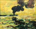 Tugboat on the Elbe painting by Emil Nolde at Hamburg Fine Arts Museum. Hamburg, Germany.