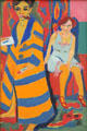 Self portrait with Model painting by Ernst Ludwig Kirchner at Hamburg Fine Arts Museum. Hamburg, Germany.