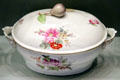 Porcelain lidded serving dish with floral décor made by Fürstenberg Manufacturers Germany at Hamburg Decorative Arts Museum. Hamburg, Germany.