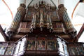 Organ at St Jacob's Church. Lübeck, Germany.