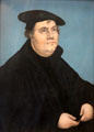 Martin Luther portrait by Lucas Cranach the Elder at Schleswig Holstein State Museum. Schleswig, Germany.
