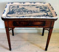 Faience side table top made in Schleswig at Schleswig Holstein State Museum. Schleswig, Germany