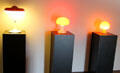 Modern plastic mushroom table lamps at Schleswig Holstein State Museum. Schleswig, Germany.
