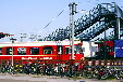 Train and bicycles in Helsingør. Denmark.