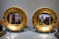 Nymphenburg porcelain bouillon bowls painted with views of castle ruins near Rappoltsweiler by Carl Friedrich Heinzmann at Bavarian National Museum. Munich, Germany.
