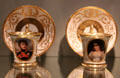 Nymphenburg porcelain teacups with portraits of Crown Prince Ludwig I & Princess Therese von Bayern at Bavarian National Museum. Munich, Germany.