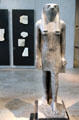 Striding figure of god Horus of granite from West Thebes at Museum Ägyptischer Kunst. Munich, Germany.
