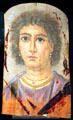 Mummy portrait of old woman from El-Rubajat at Museum Ägyptischer Kunst. Munich, Germany.