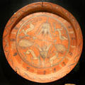 Coptic terra sigillata ceramic plate with hares at Museum Ägyptischer Kunst. Munich, Germany.