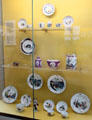 Collection of Meissen pieces painted by Adam Friedrich von Löwenfinck at Meissen porcelain museum at Lustheim Palace. Munich, Germany.