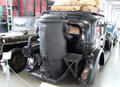 Adler Diplomat 3GS limousine with wood gas generator due to wartime fuel shortage at Deutsches Museum Transport Museum. Munich, Germany