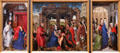 Three Kings Altar from St Columba church in Cologne alterpiece painting by Rogier van der Weyden at Alte Pinakothek. Munich, Germany.