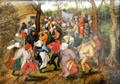Farmers Wedding painting by Jan Brueghel Elder at Alte Pinakothek. Munich, Germany.