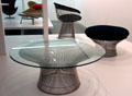 Coffee tables & chairs with metal wire bases by Warren Platner for Knoll Internation of Murr, Germany at Pinakothek der Moderne. Munich, Germany