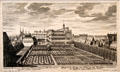 Engraving of Carmelite Monastery & Gardens by Jeremias Wolff at Fugger und Welser Erlebnismuseum. Augsburg, Germany.