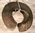 Manilla or armlet used as currency primarily in colonial Africa trade at Fugger und Welser Erlebnismuseum. Augsburg, Germany.