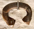 Manilla or armlet used as currency primarily in colonial Africa trade at Fugger und Welser Erlebnismuseum. Augsburg, Germany.